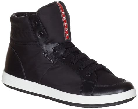 prada embellished platform sneaker|black high top prada sneakers.